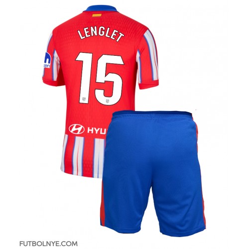 Camiseta Atletico Madrid Clement Lenglet #15 Primera Equipación para niños 2024-25 manga corta (+ pantalones cortos)